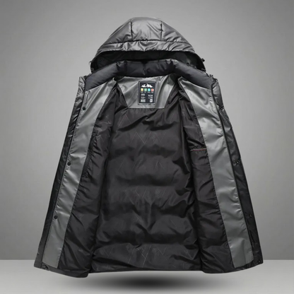 Ravello Insulated Parka, Hooded Longline Puffer Coat with Glossy Quilted Exterior