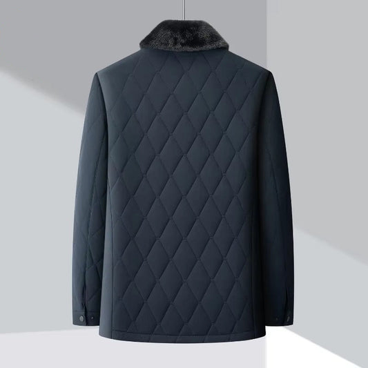 Breslin Diamond Quilted Padded Jacket, Button Front and Faux Fur Collar