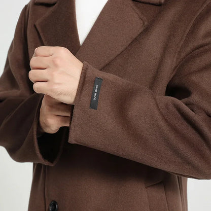 Valencia Long Wool Double-Breasted Notched Lapel Classic Winter Overcoat