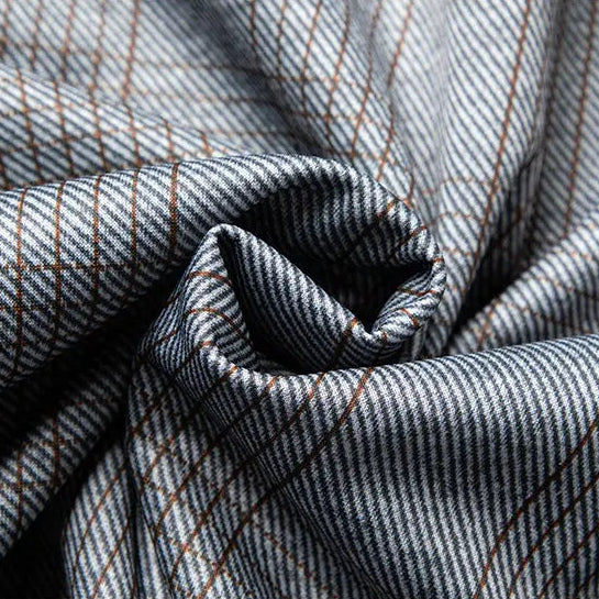 Midtown Lightweight Canvas Jacket with Shirt Collar and Glen Plaid Interior Lining