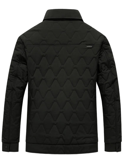 Utility Quilted Sherpa Collared Jacket with Ripple Quilt Shell and Satin Interior