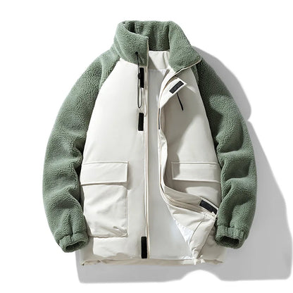 Bridger Hybrid Fleece Jacket featuring Sherpa Sleeves and Puffer Body Panel