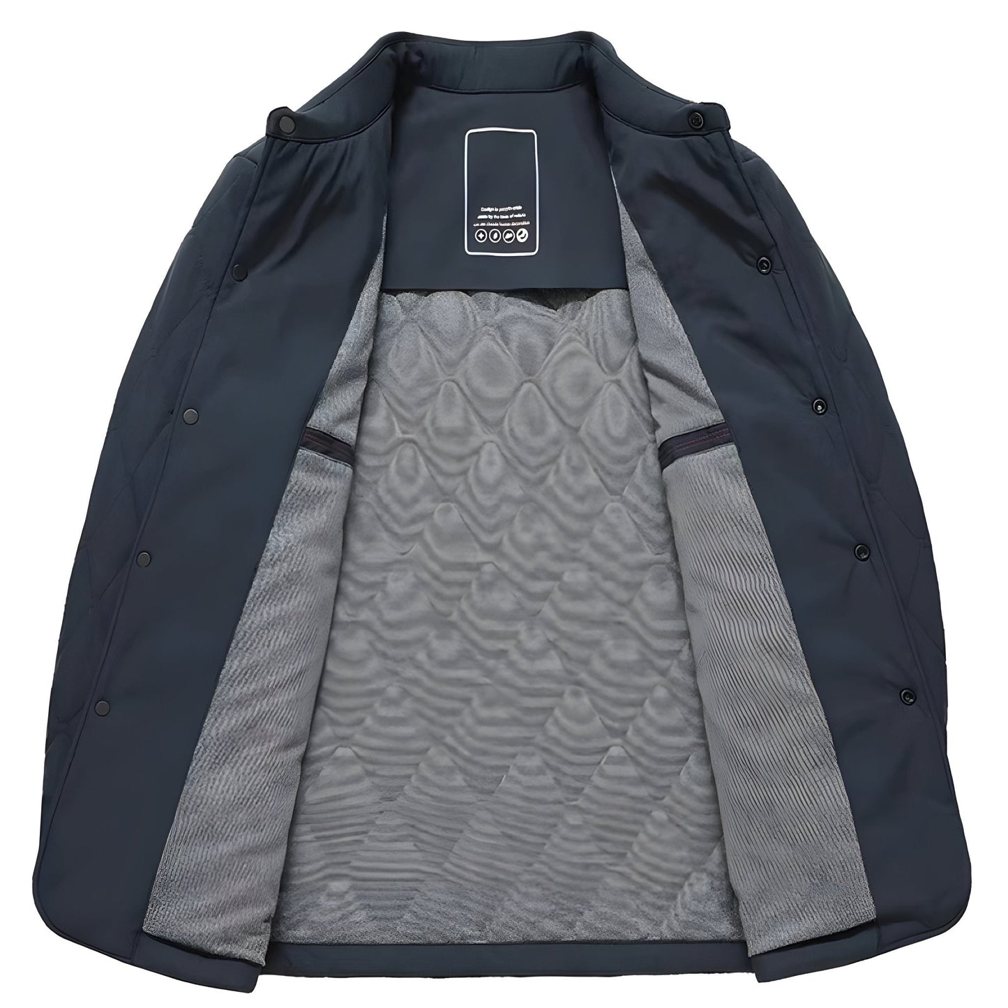 Arctic Insulated Diamond Quilt Jacket with Spread Collar and Snap Button Front