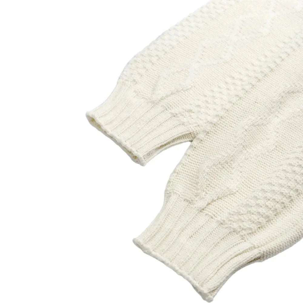 Azalea Cable Knit Cardigan with Floral Embroidered Pockets and V Neckline