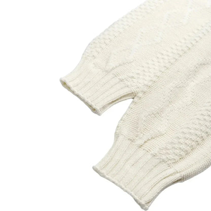 Azalea Cable Knit Cardigan with Floral Embroidered Pockets and V Neckline