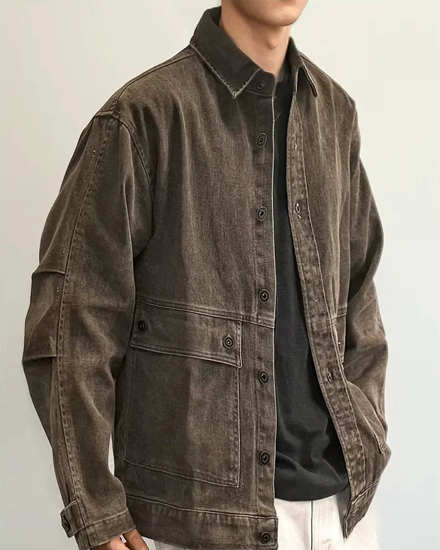 Mercer Heritage Field Overshirt with Vintage Wash and Oversized Flap Pockets