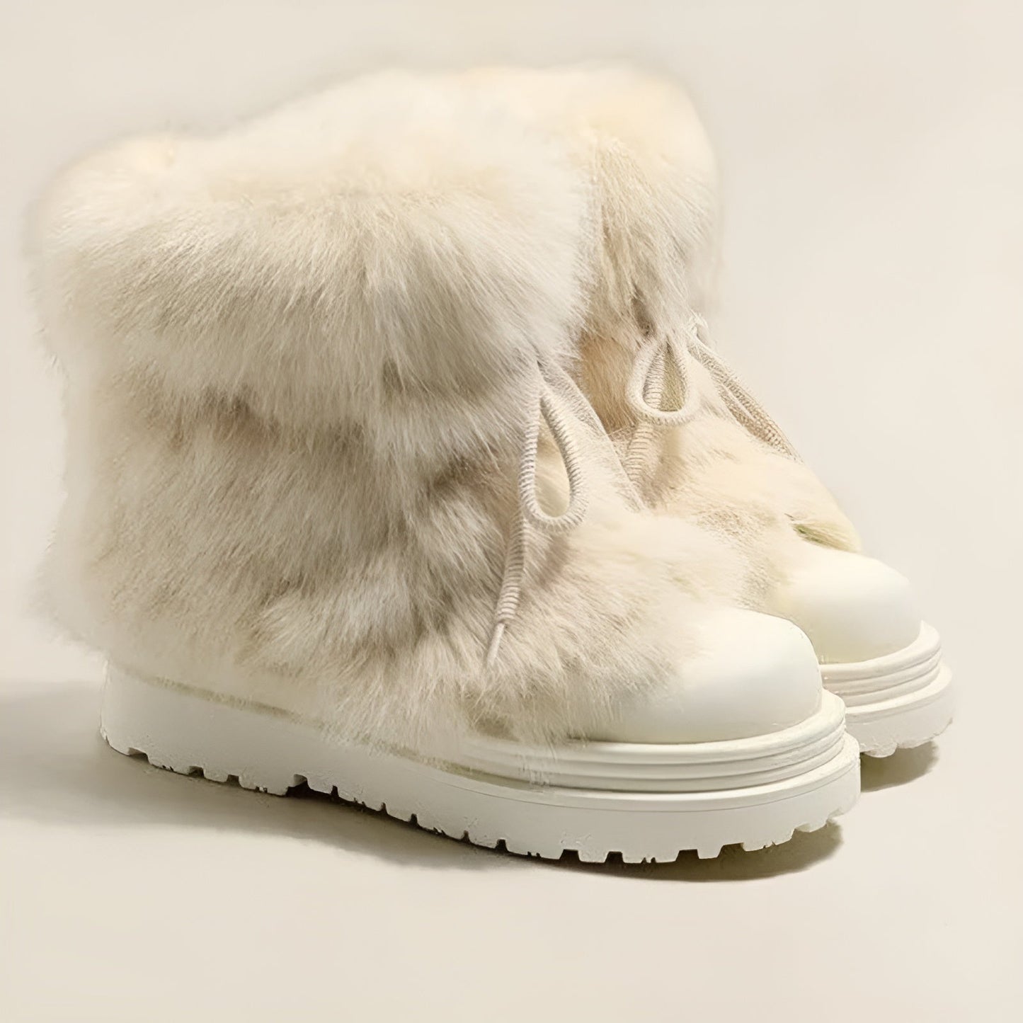 Nika Fur Boots featuring Full Fur Wrap Upper and Thick Platform Lug Sole