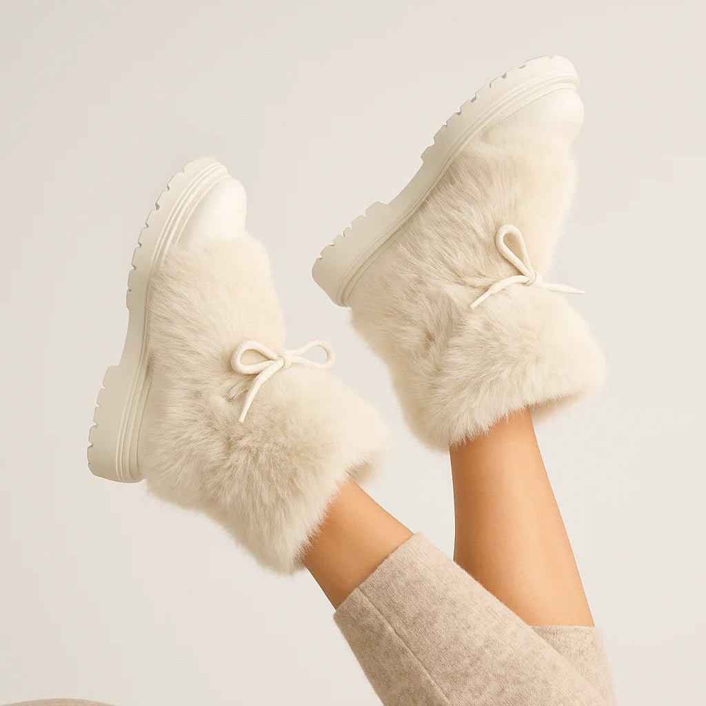 Nika Fur Boots featuring Full Fur Wrap Upper and Thick Platform Lug Sole