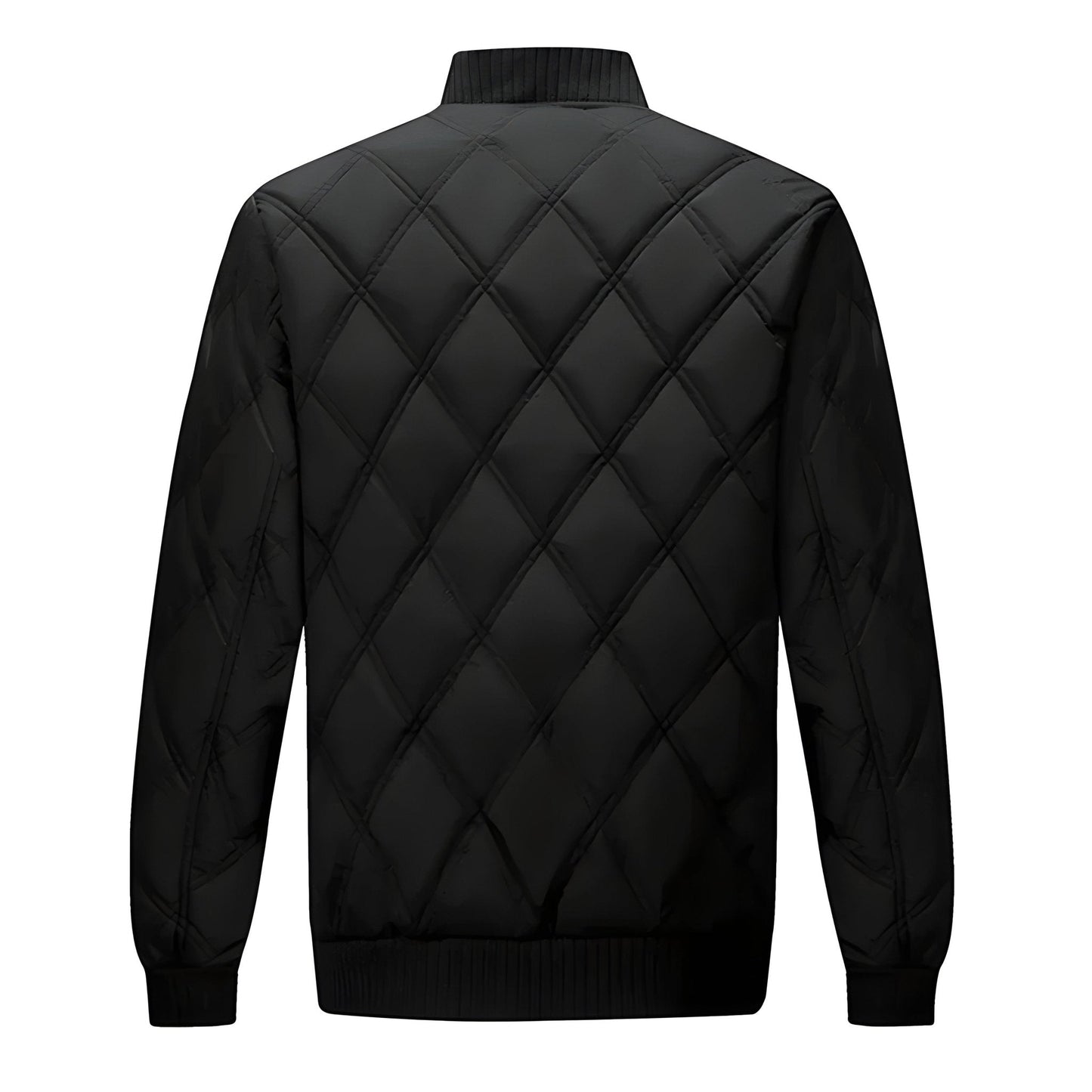 Oslo Thermo Diamond Quilted Bomber Jacket with Stand Collar and Sleeve Pocket