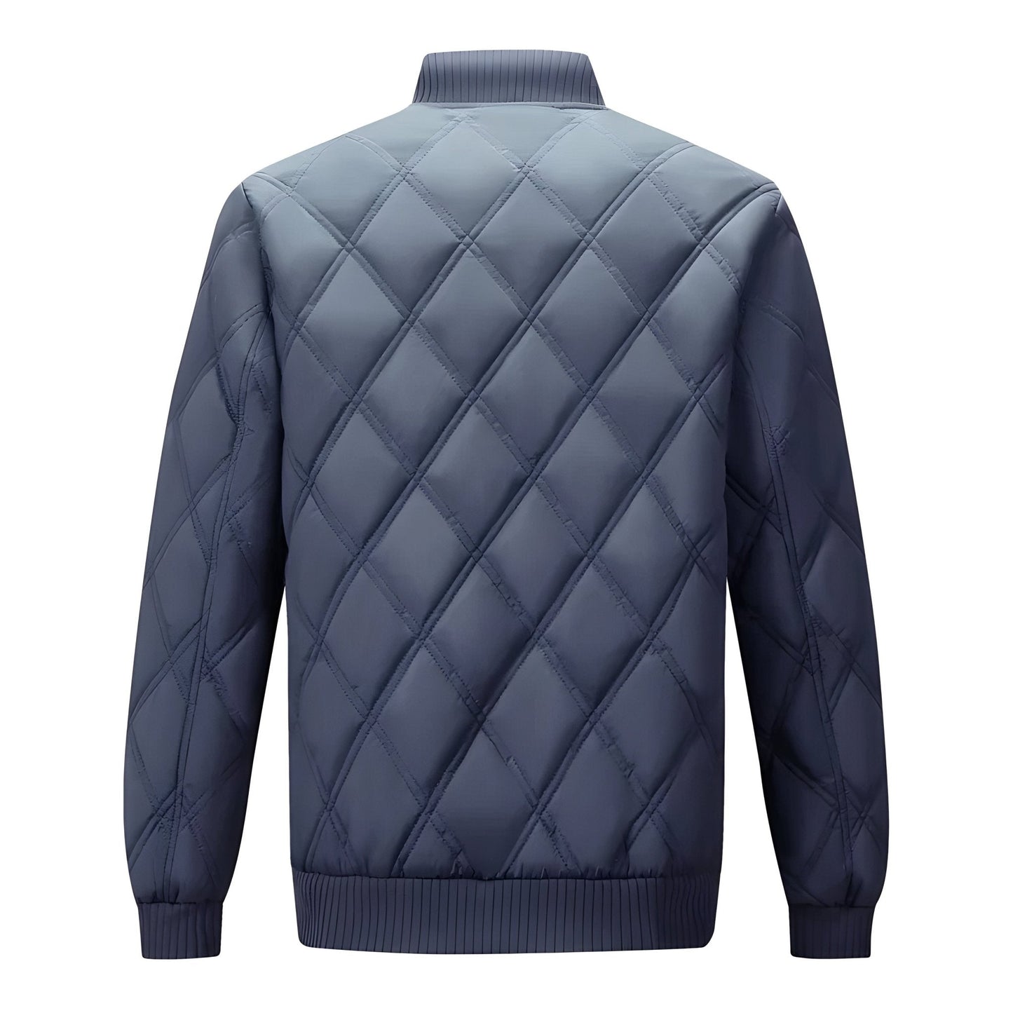 Oslo Thermo Diamond Quilted Bomber Jacket with Stand Collar and Sleeve Pocket