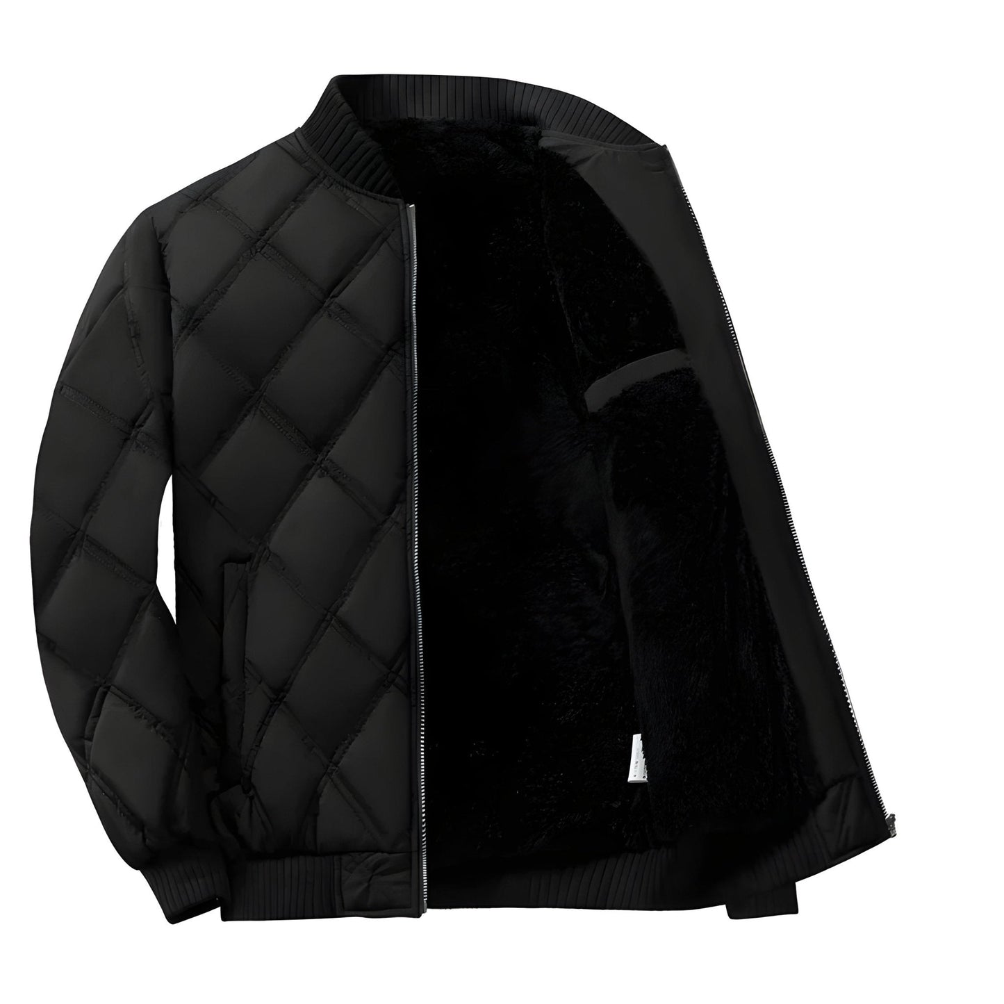 Oslo Thermo Diamond Quilted Bomber Jacket with Stand Collar and Sleeve Pocket