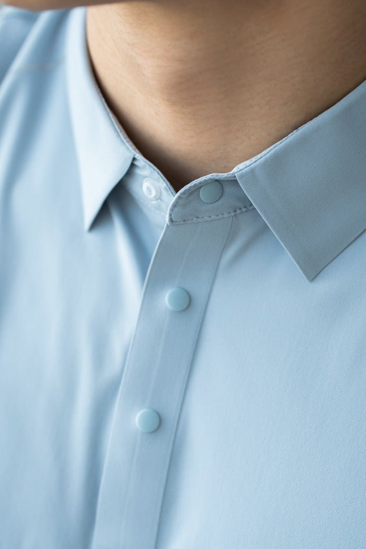 Pulse Short Sleeve Active Stretch Performance Polo Shirt featuring Spread Collar and Slim Fit