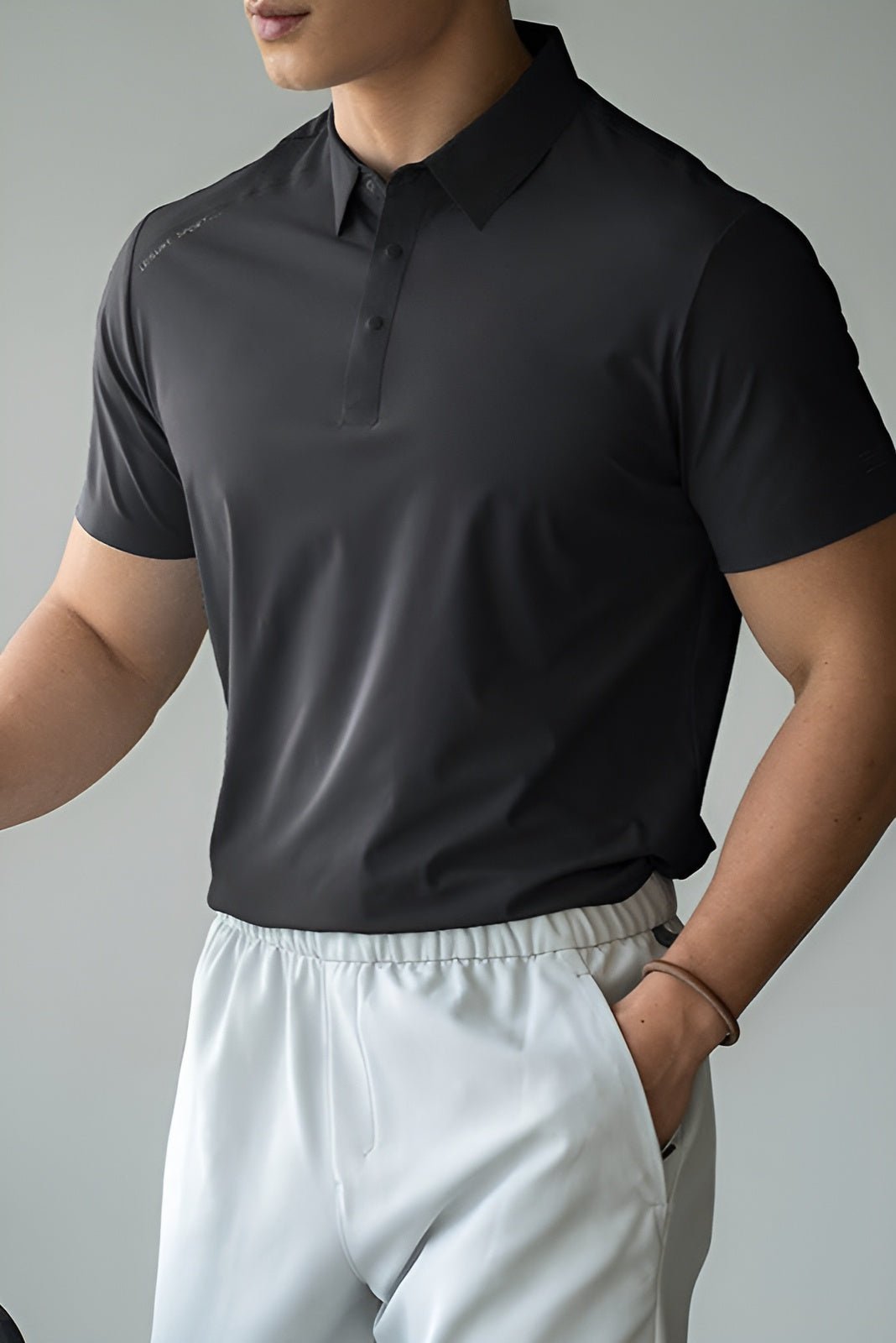 Pulse Short Sleeve Active Stretch Performance Polo Shirt featuring Spread Collar and Slim Fit