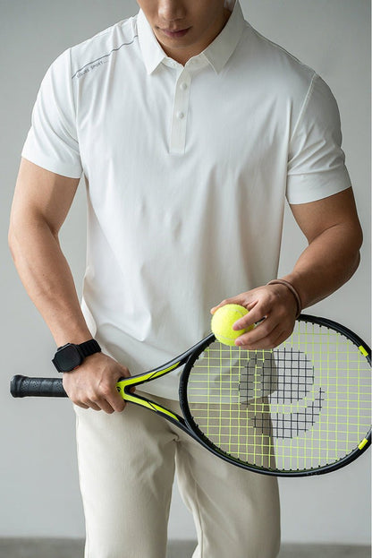 Pulse Short Sleeve Active Stretch Performance Polo Shirt featuring Spread Collar and Slim Fit