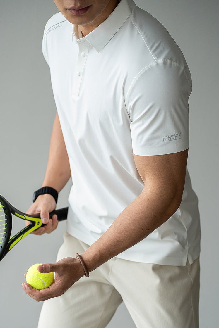 Pulse Short Sleeve Active Stretch Performance Polo Shirt featuring Spread Collar and Slim Fit