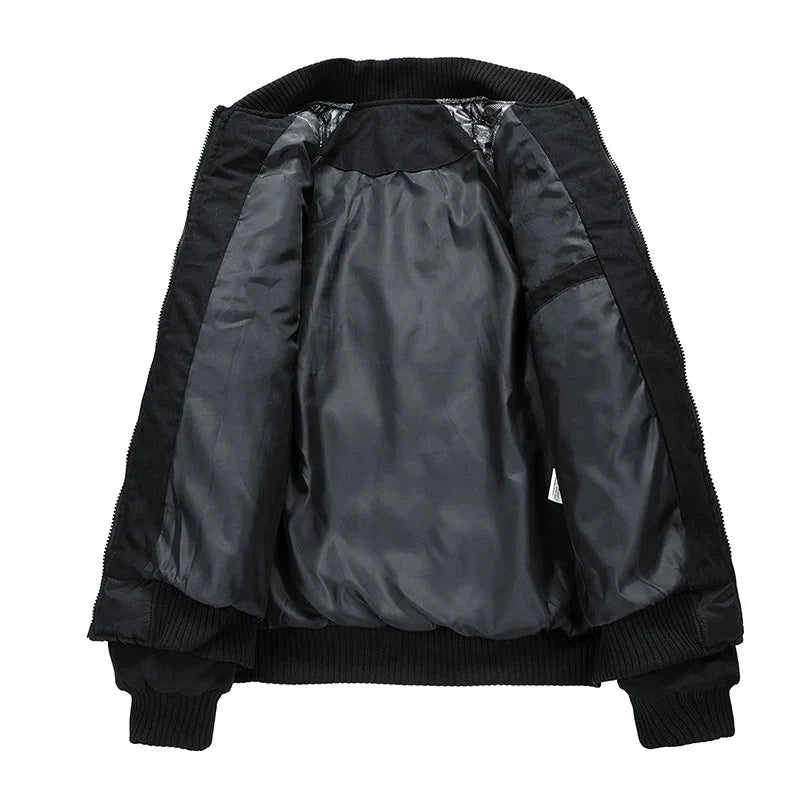Ranger Cargo Puffer Jacket with Diamond Quilt Panels and Ribbed Stand Collar