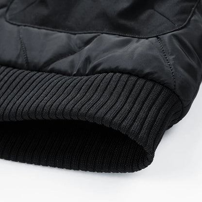Ranger Cargo Puffer Jacket with Diamond Quilt Panels and Ribbed Stand Collar