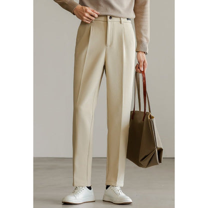 Regent Tailored Smart Fit Straight Leg Trousers with Clean Front and Side Slash Pockets