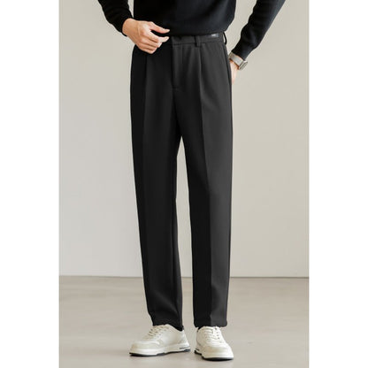 Regent Tailored Smart Fit Straight Leg Trousers with Clean Front and Side Slash Pockets