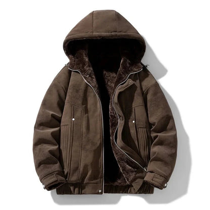 Reversible Fleece Hoodie with Teddy Sherpa Outer and Smooth Suede Interior