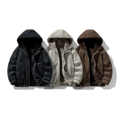 Reversible Fleece Hoodie with Teddy Sherpa Outer and Smooth Suede Interior