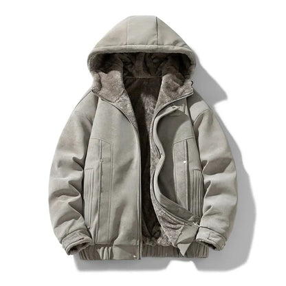 Reversible Fleece Hoodie with Teddy Sherpa Outer and Smooth Suede Interior