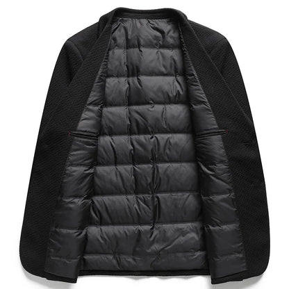 Rhode Scuba Blazer with Herringbone Texture and Quilted Down Inner Lining