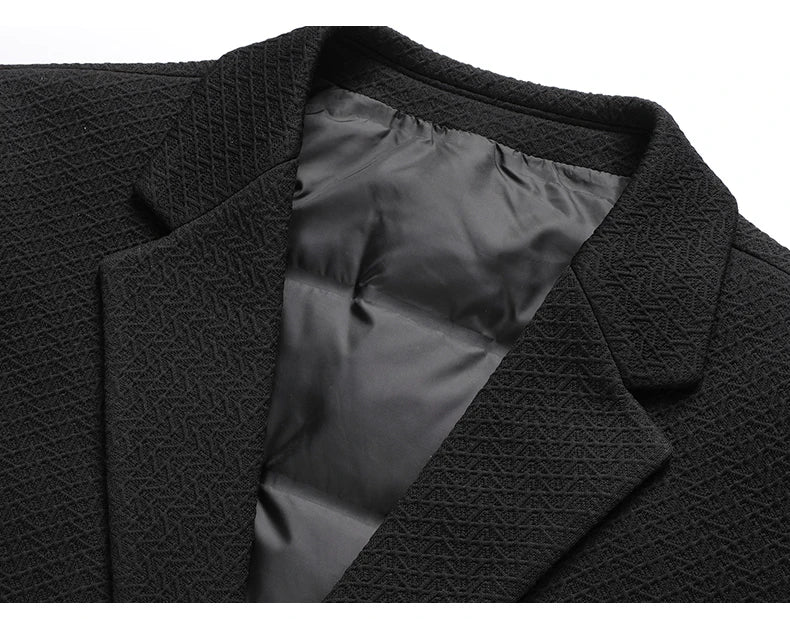 Rhode Scuba Blazer with Herringbone Texture and Quilted Down Inner Lining