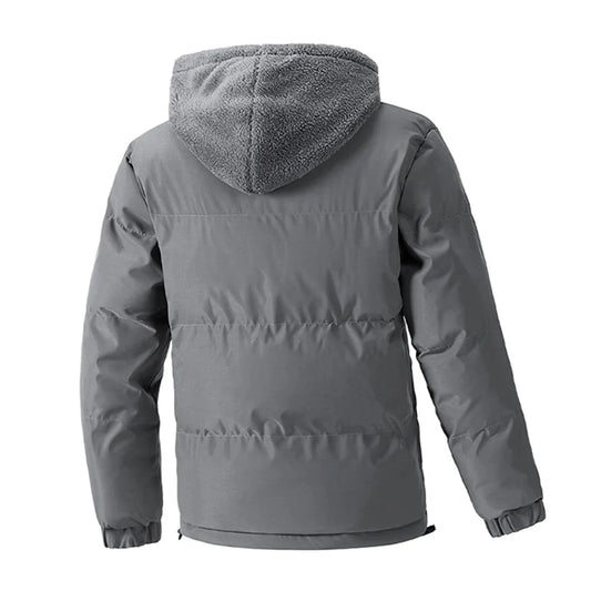 Ridgeway Fleece-Hood Insulated Jacket with Padded Puffer Body and Drawstring Cuffs