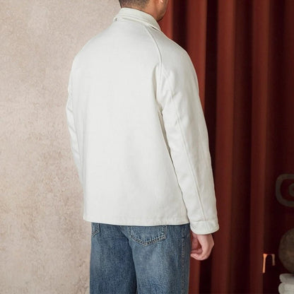 Roma Rugged Cotton Jacket with Metal Toggle Clasp and Oversized Patch Pockets