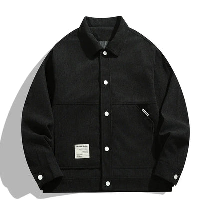 Studio Original Boxy Corduroy Jacket with Snap Button Front and Large Patch Pockets