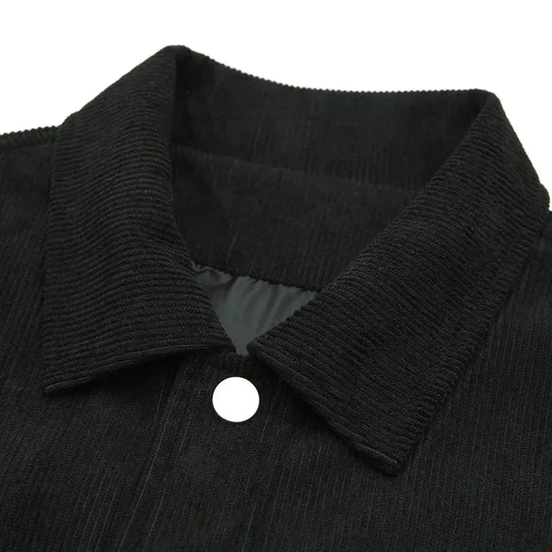 Studio Original Boxy Corduroy Jacket with Snap Button Front and Large Patch Pockets