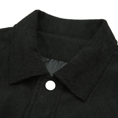 Studio Original Boxy Corduroy Jacket with Snap Button Front and Large Patch Pockets