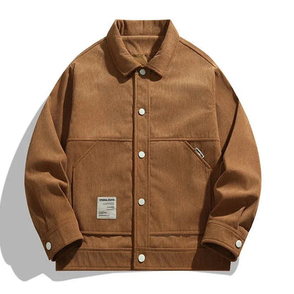 Studio Original Boxy Corduroy Jacket with Snap Button Front and Large Patch Pockets