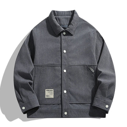 Studio Original Boxy Corduroy Jacket with Snap Button Front and Large Patch Pockets