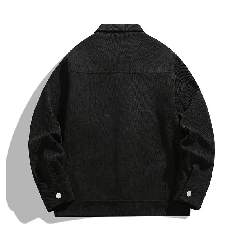 Studio Original Boxy Corduroy Jacket with Snap Button Front and Large Patch Pockets