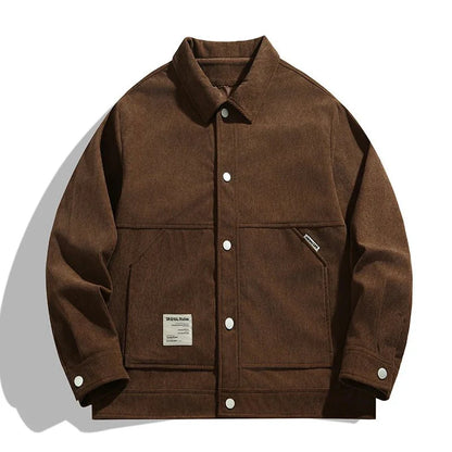 Studio Original Boxy Corduroy Jacket with Snap Button Front and Large Patch Pockets