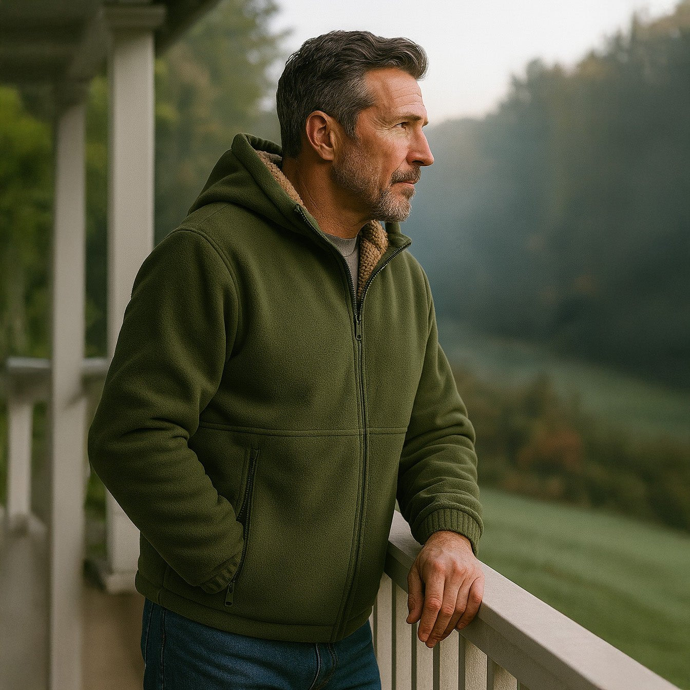 Trailhead Heavyweight Fleece Hoodie with Sherpa Lining and Zip Side Pockets