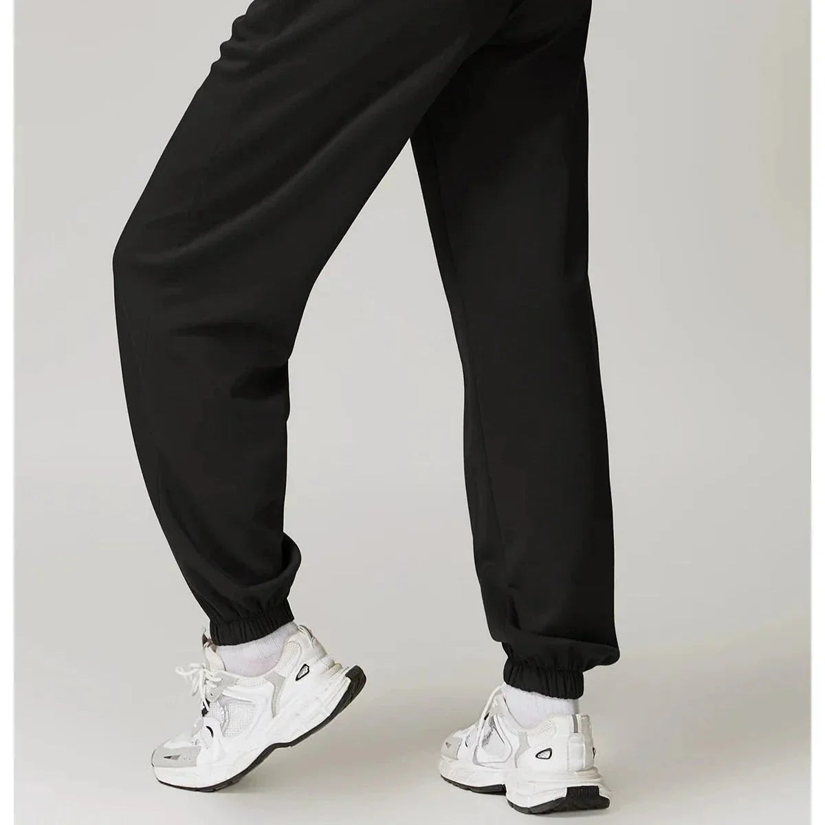 Yoga Fit Jogger Sweatpants with Elastic High Waist Drawstring and Ribbed Cuffs
